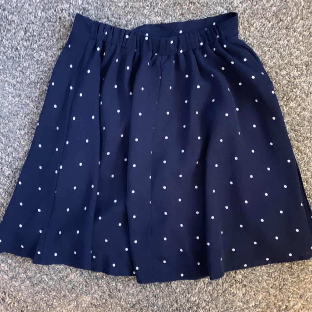Navy blue polka dot skirt